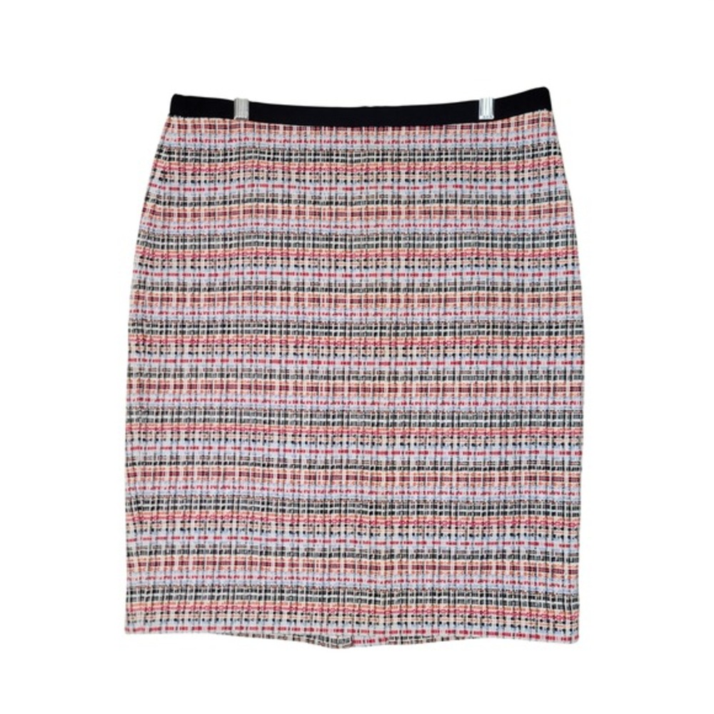 Talbots Pencil Skirt Women‎ 14P Multi Color Metallic Tweed Textured Knee Length